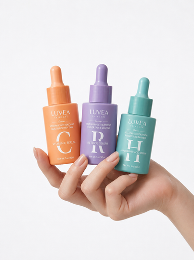 Luvea Glow Trio – Vitamin C, Retinol & Hyaluronsäure Serum Set