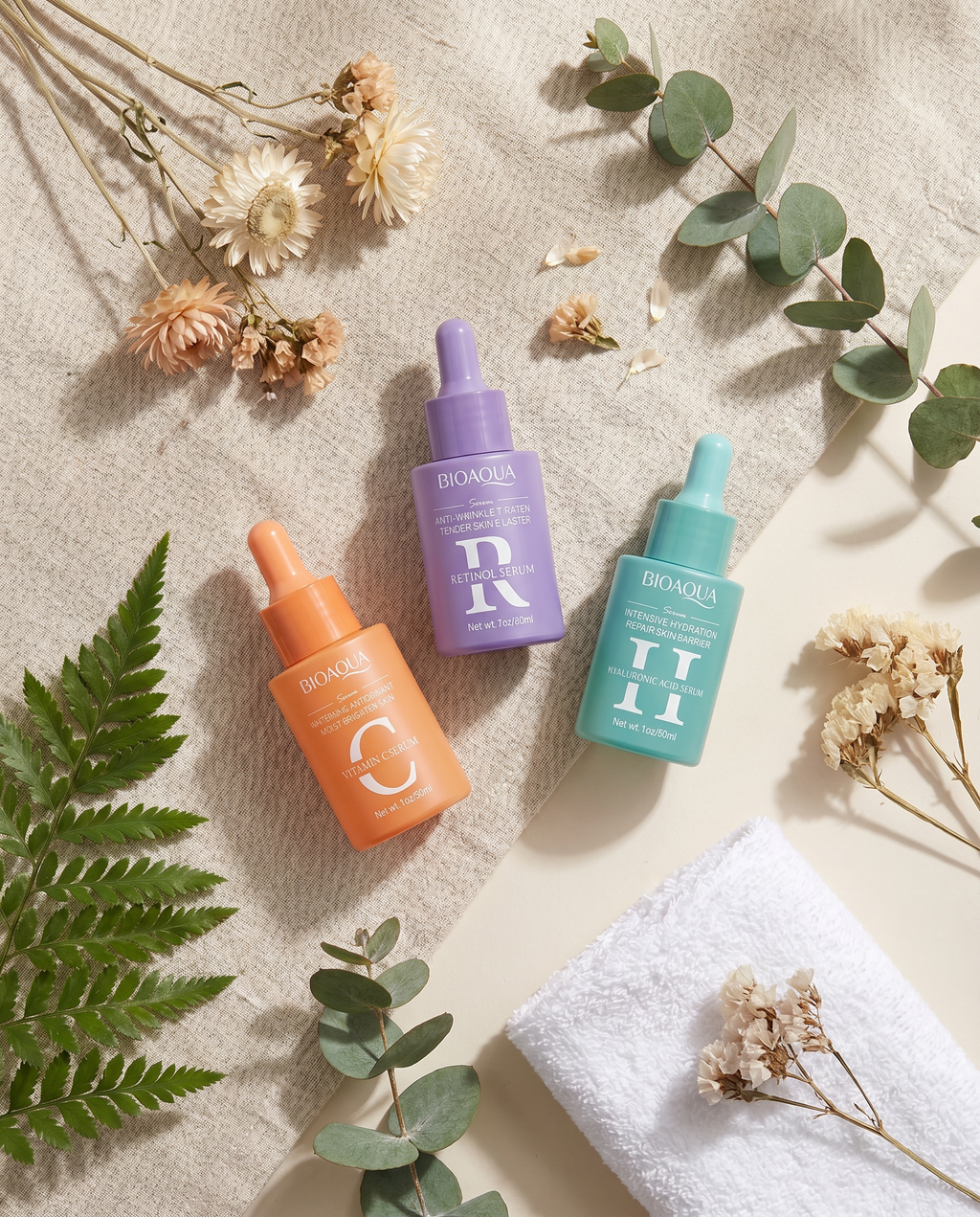 Luvea Serum Set - Lifestyle Flatlay