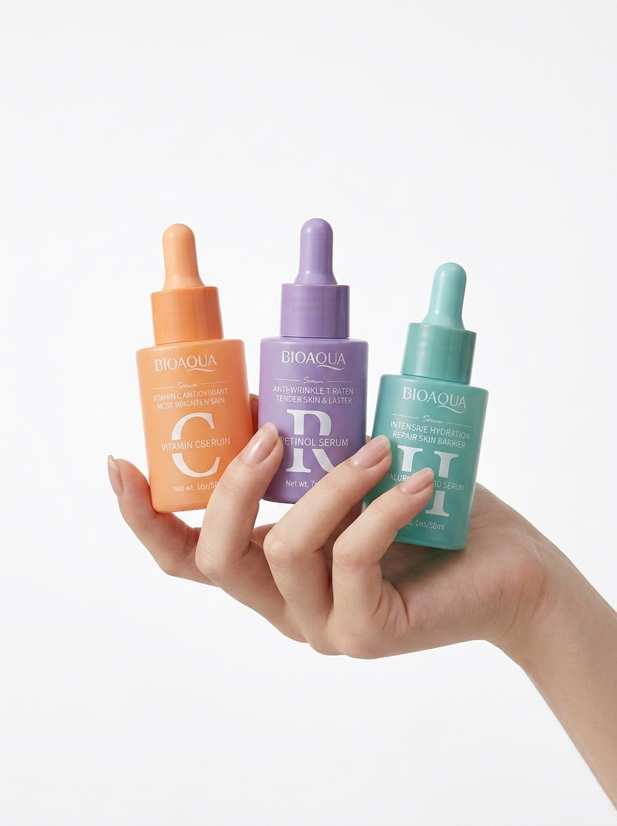 Luvea Glow Trio – Vitamin C, Retinol & Hyaluronsäure Serum Set